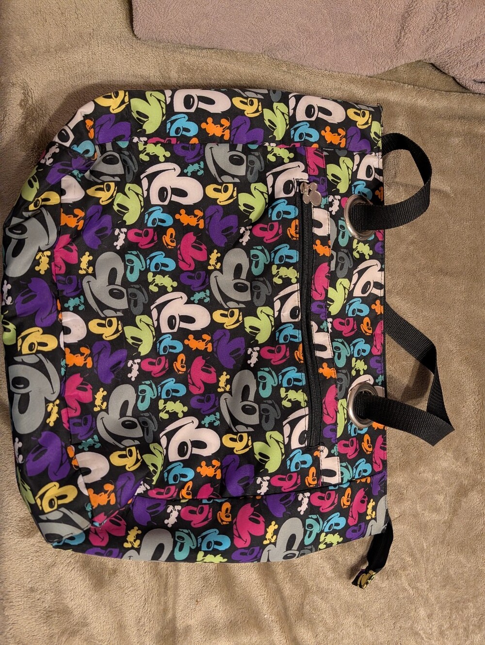 Colorful Mickey Mouse Print Tote Bag